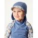 Unuo, Dětská kšiltovka s plachetkou a UV ochranou 50+, Modrá, Bagry