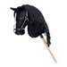 FAUNICA Hobby horse Cortez, černý kůň na tyči, provázková hříva