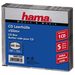 Hama CD Slim Box, obal na 1 cd/dvd, průhledný/černý, balení 5 ks (cena za balení)