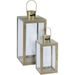 PROGARDEN Lucerna kovová sada 2 ks 18 / 14 cm zelená KO-NB1251580