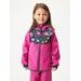Unuo Dětská softshellová bunda s fleecem Basic, Fuchsiová, Kytičky