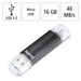 Hama USB flash disk Laeta Twin, USB 3.0, 16 GB, 40 MB/s, černý
