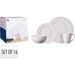 H & S COLLECTION Jídelní sada porcelán 16 ks bílá KO-Q04000320
