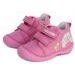 Dětská celoroční kožená obuv DDstep - Autíčko (Dark Pink)