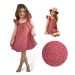 ESITO Dívčí mušelínové šaty Ruby DOT - rubínová / 80 - 86