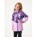 Unuo Dětská softshellová bunda s fleecem Slim, Lila, Kytky