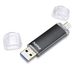 Hama USB flash disk Laeta Twin, USB 3.0, 256 GB, 40 MB/s, černý