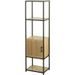 H & S COLLECTION Regál s policemi a skříňkou 153x43x33 cm černá/dřevo KO-NB1510590