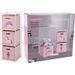 HOMESTYLING Skříňka se 3 boxy dětská růžová KO-C80653190