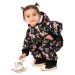 ESITO Rostoucí softshellová kombinéza s fleecem Spring flowers - černá