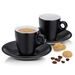 KELA Hrnek na espresso s podšálkem sada 4 ks MATTIA černá KL-12750