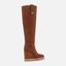 Hnědé dámské kozačky Geox Wedge