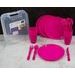 EXCELLENT HOUSEWARE Pikniková sada nádobí v boxu 31 ks růžová KO-030001750ruzo