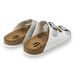 Dámské kožené pantofle Best Feet - bílo-stříbrné