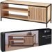 H & S COLLECTION TV stolek skříňka s policemi 116x33x45 cm černá/dřevo KO-NB1510600