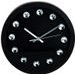 SEGNALE Nástěnné hodiny ručičkové s krystaly 30 cm černá KO-837164270cern