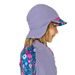 Dětská funkční čepice s kšiltem a plachetkou UV 50+, Žíhaná holubičí šedá, Květinky (Unuo functional UPF 50+ cap with peak)