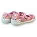 Dívčí balerínky, domácí obuv Befado - růžové, kytky