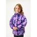 Unuo Dětská oboustranná bunda Duo, Lila, Kytky