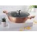 BERLINGERHAUS Pekáč kulatý s mramorovým povrchem a poklicí 28 cm Rosegold Metallic Line BH-1519