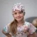 ESITO | Jarní čepice Violet flowers Cream - smetanová / 38