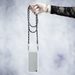 Hama Cross-Body Strap, Chain, PU Leather / Metal, silver / black