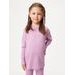 Unuo Dětské merino triko s dlouhým rukávem, Růžová