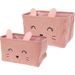 HOMESTYLING Dětský úložný koš na prádlo i hračky kvádr sada 2 ks růžová KO-HZ1993160ruzo