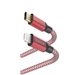 Hama MFi USB-C Lightning kabel Reflective pro Apple, 1,5 m, červený