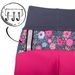 unuo softshellové kalhoty bez zateplení Květinky fuchsiové (Softshell kids trousers, no insulation, flowers, fuchsia)