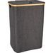 BATHROOM SOLUTIONS Koš na prádlo s bambusovým okrajem 40 x 30 x 60 cm tmavě šedá KO-170495170