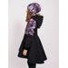 Unuo, Dívčí softshellový kabát s fleecem Romantico, Černá, Kouzelné květiny