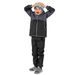 unuo softshellové kalhoty s fleecem Černé + reflexní obrázek Evžen (Softshell kids trousers)