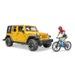 Volný čas - Jeep Wrangler Rubicon Unlimited s horským kolem a cyklistou