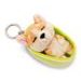 NICI NICI klíčenka spící Pejsek Welsh Corgi 8cm, světle zelený košík, GREEN