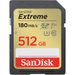 SanDisk Extreme 512 GB SDXC Memory Card 180 MB/s and 130 MB/s, UHS-I, Class 10, U3, V30