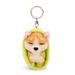 NICI NICI klíčenka spící Pejsek Welsh Corgi 8cm, světle zelený košík, GREEN