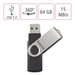 Hama rotate FlashPen, USB 2.0, 64 GB, 6 MB/s, black/silver