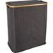 BATHROOM SOLUTIONS Koš na prádlo s bambusovým okrajem 54 x 33 x 60 cm tmavě šedá KO-170495180