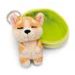 NICI NICI klíčenka spící Pejsek Welsh Corgi 8cm, světle zelený košík, GREEN