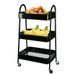 HOMESTYLING Kuchyňský úložný vozík třípatrový kov černá KO-C80902020