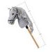 FAUNICA Hobby horse Apollo, šedý kůň na tyči, provázková hříva