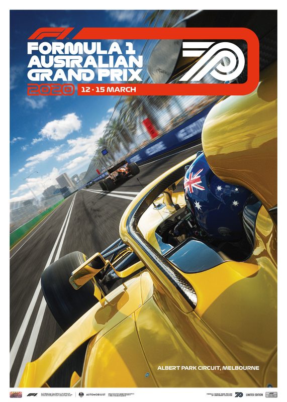 Automobilist FORMULA 1 AUSTRALIAN GRAND PRIX 2020 Poster F1