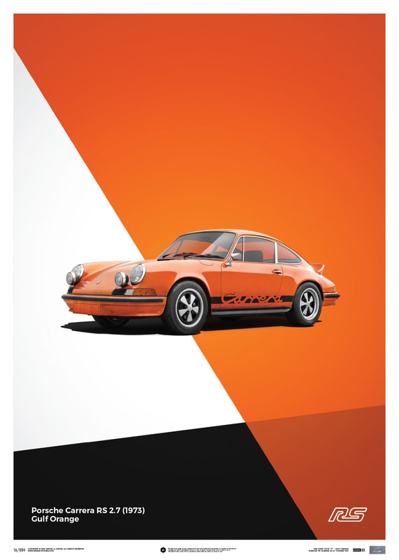 Automobilist Porsche 911 Rs Orange Limited Poster