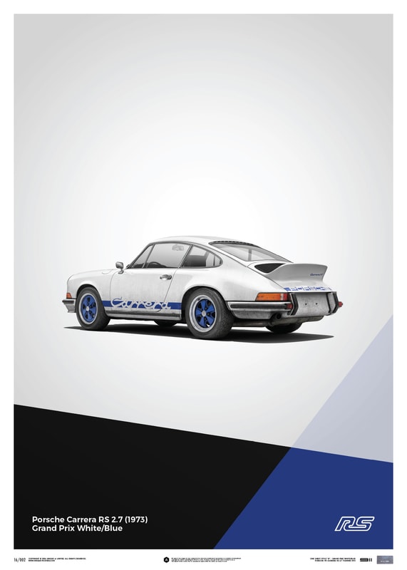 Automobilist Porsche Rs White Limited Poster Limited