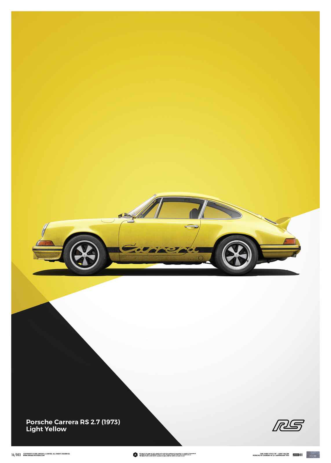 Automobilist Porsche 911 RS Yellow Limited Poster Limited