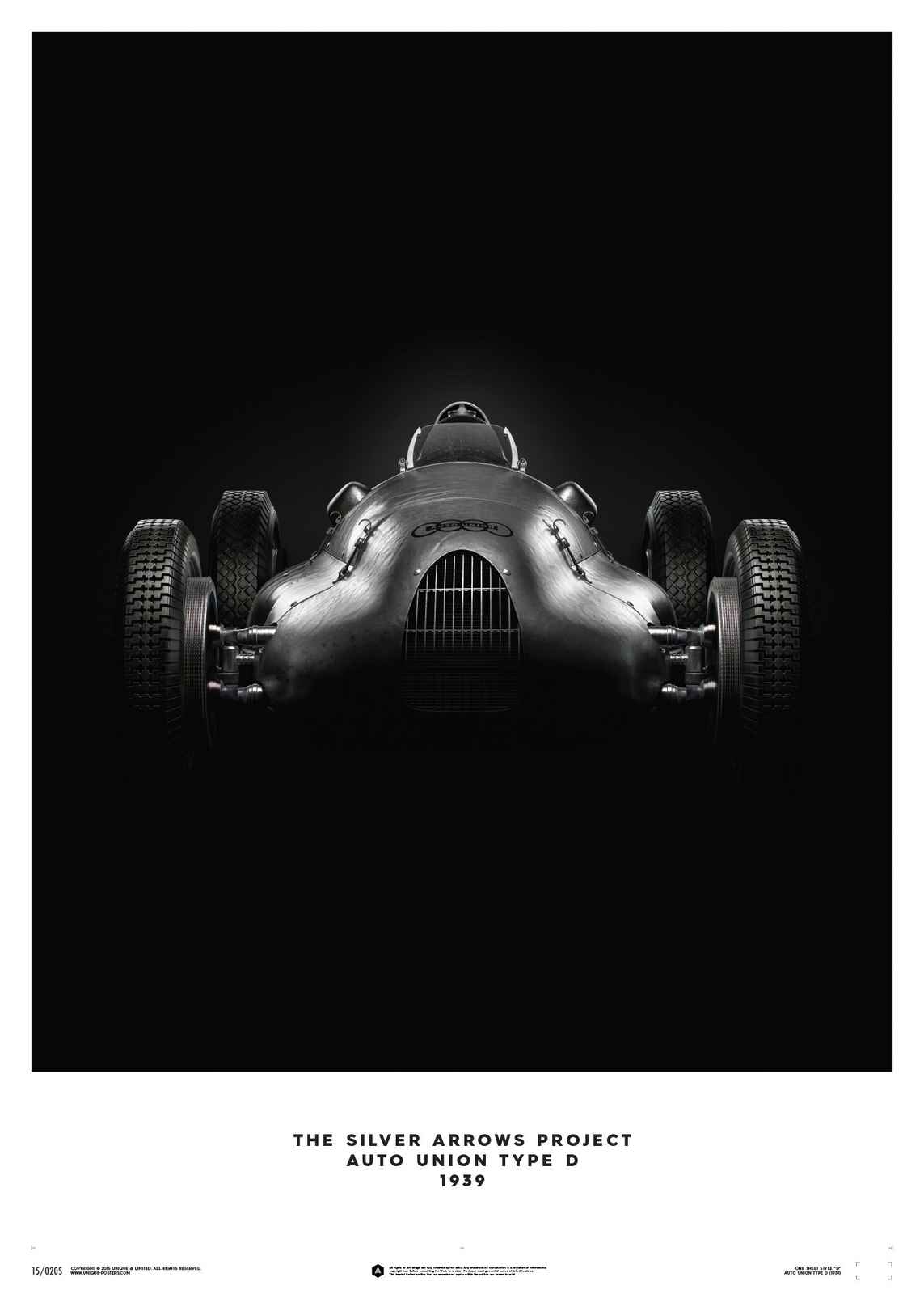 Automobilist Auto Union Type D Silver 1939 Poster Unlimited