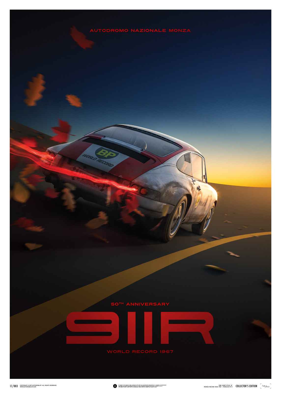 Automobilist Porsche 911R Monza 1967 Unique & Limited Poster