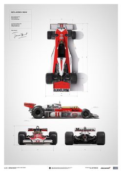 Automobilist Mclaren M23 James Hunt 1976 Blueprint Limited Poster