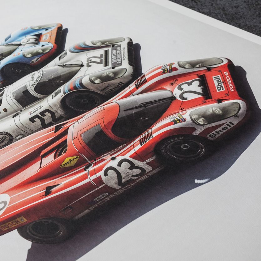 Automobilist Porsche 917 Salzburg And Martini And Gulf 24h Le Mans Limited Poster Limited